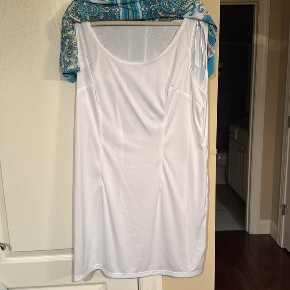 STUDIO ONE NEW YORK Paisley S/S Lined Shift Pullover Dress Knee Length Size XL - Picture 7 of 10